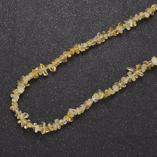 Yellow citrine beaded necklace - 18" chip necklace healing crystals, gemstone necklace, handmade jewelry, crystal necklace wa-635