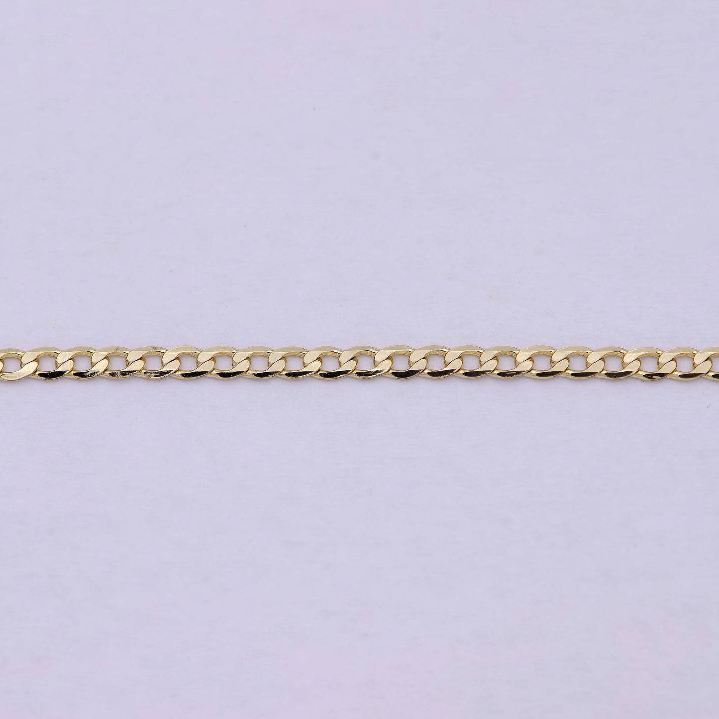 17.5 inch curb figaro finished chain, dainty 2mm14k gold plated necklace with lobster clasps | wa-623