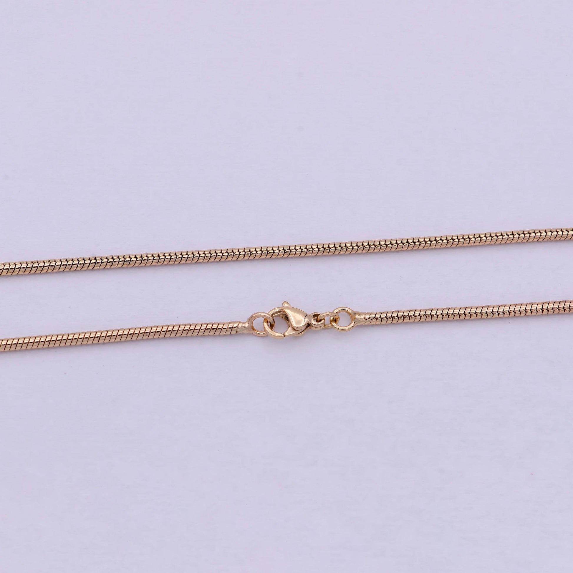 Rose gold omega necklace, 18k gold filled 1.8mm width finished chain, layering 19.7 inch omega necklace with lobster clasps | wa-618