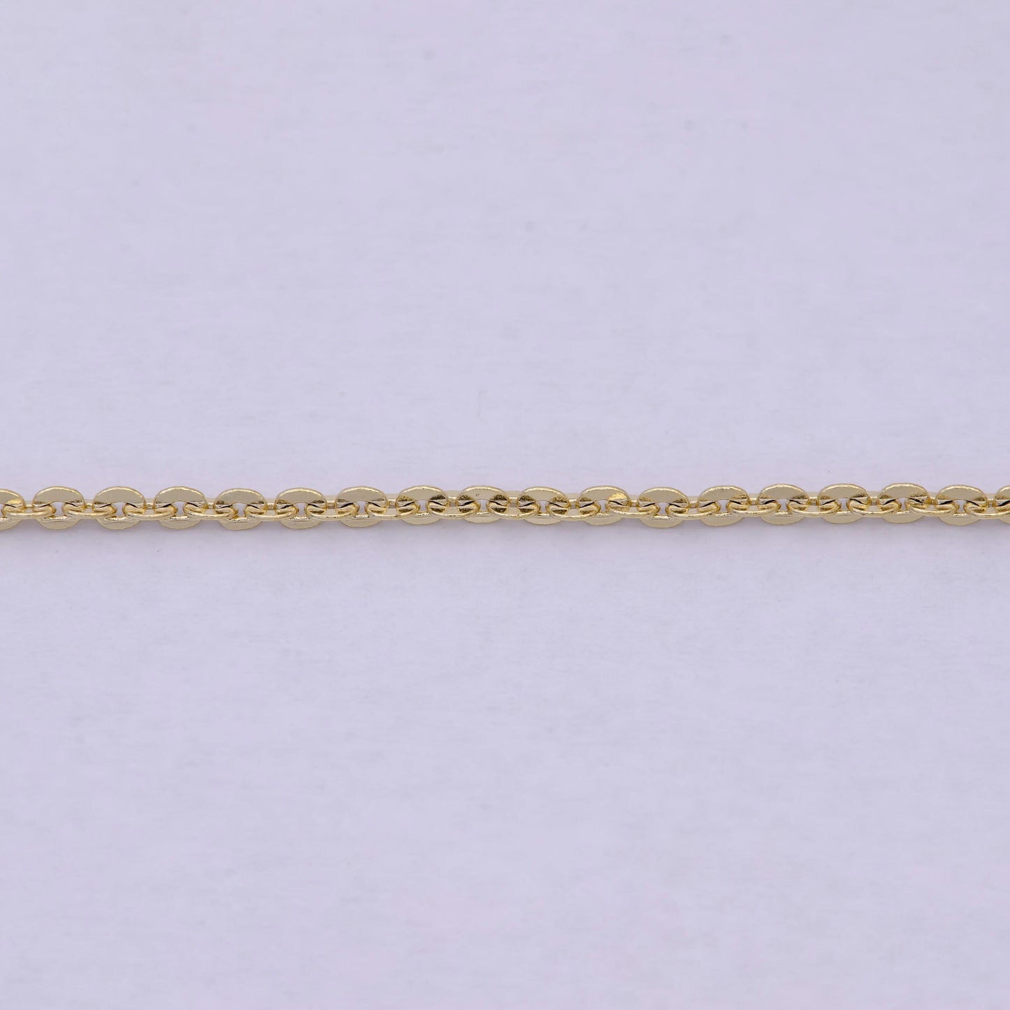 14k gold cable rolo chain, dainty 1.5mm cable chain width, 17.5 inch layering finished chain with lobster clasps | wa-617