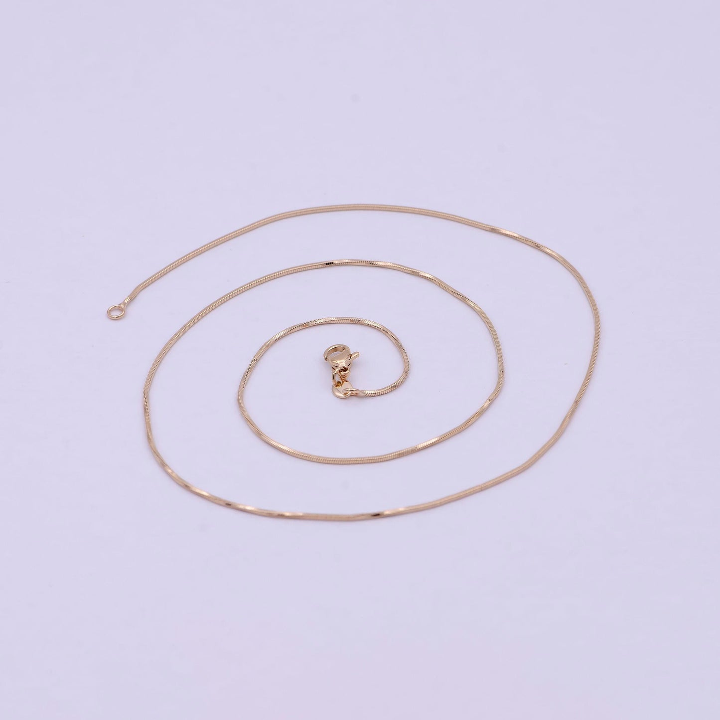 Rose gold snake chain rose gold plated cocoon finished chain, 20 inches layering necklace with lobster clasps | wa-614