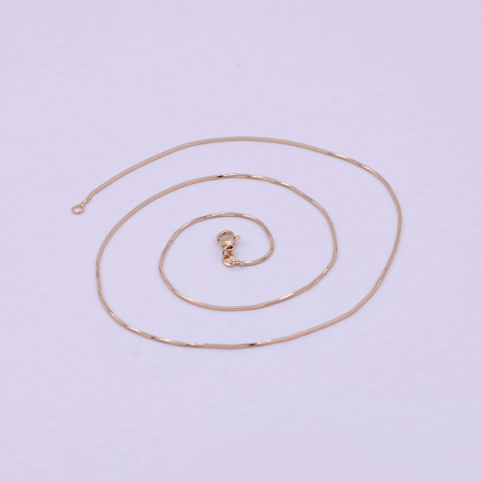 Rose gold snake chain rose gold plated cocoon finished chain, 20 inches layering necklace with lobster clasps | wa-614
