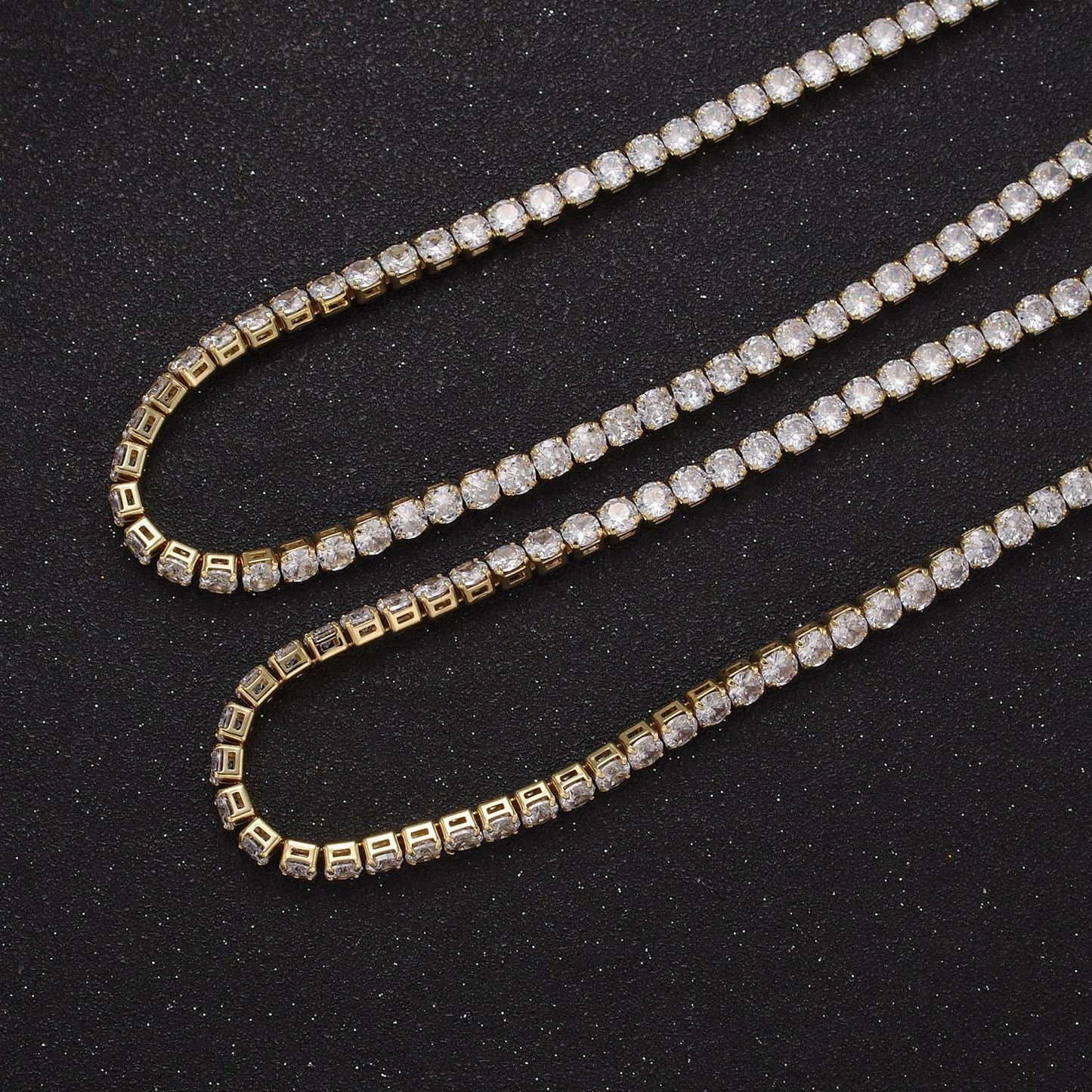 Classic cubic zirconia tennis necklace , diamond necklace , 14k gold filled tennis adjustable necklace, gift for her wa-602