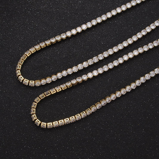 Classic cubic zirconia tennis necklace , diamond necklace , 14k gold filled tennis adjustable necklace, gift for her wa-602