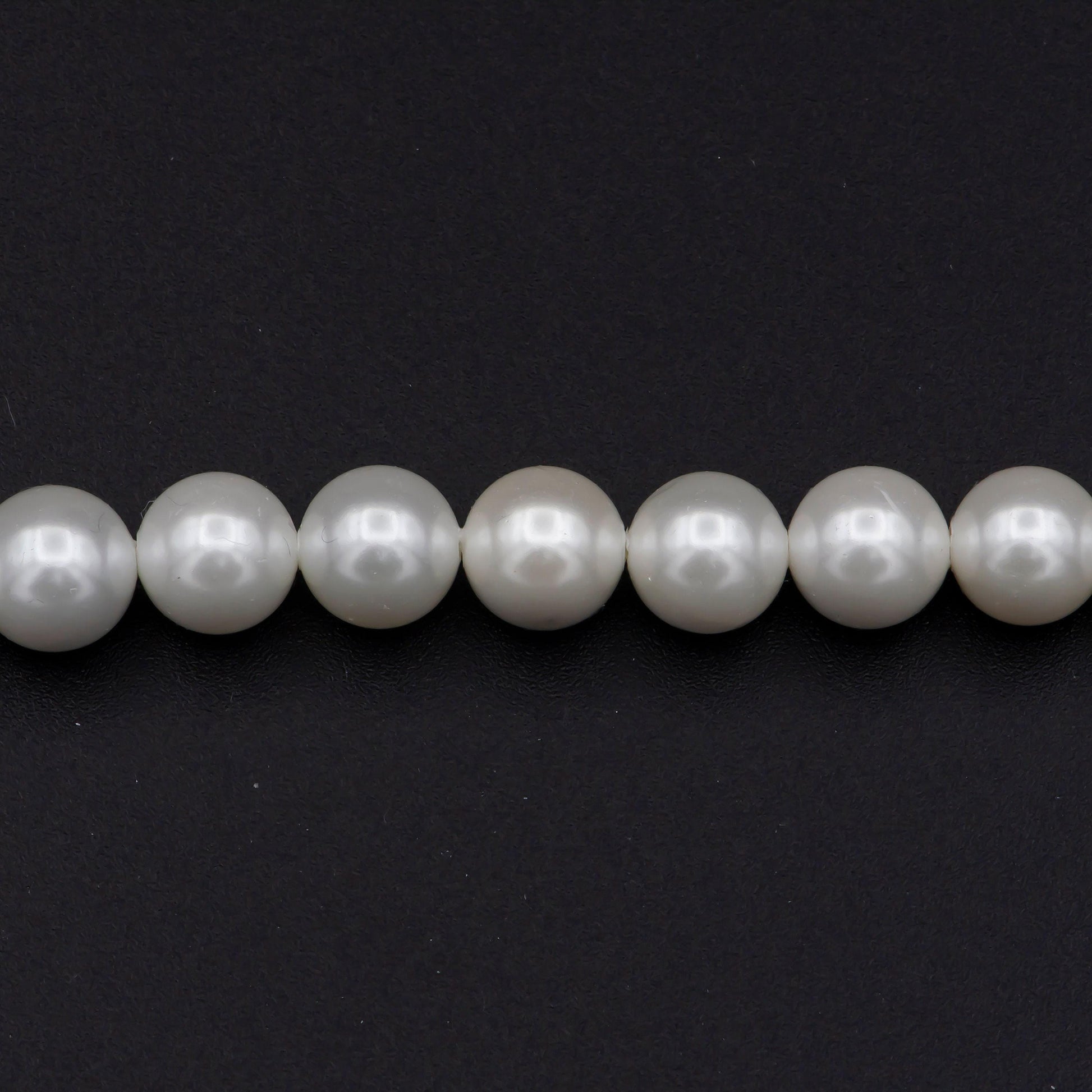 Wholesale 7.9-8.2mm white semi round mother of pearls, high luster smooth and round white mother of pearl beads | wa-575