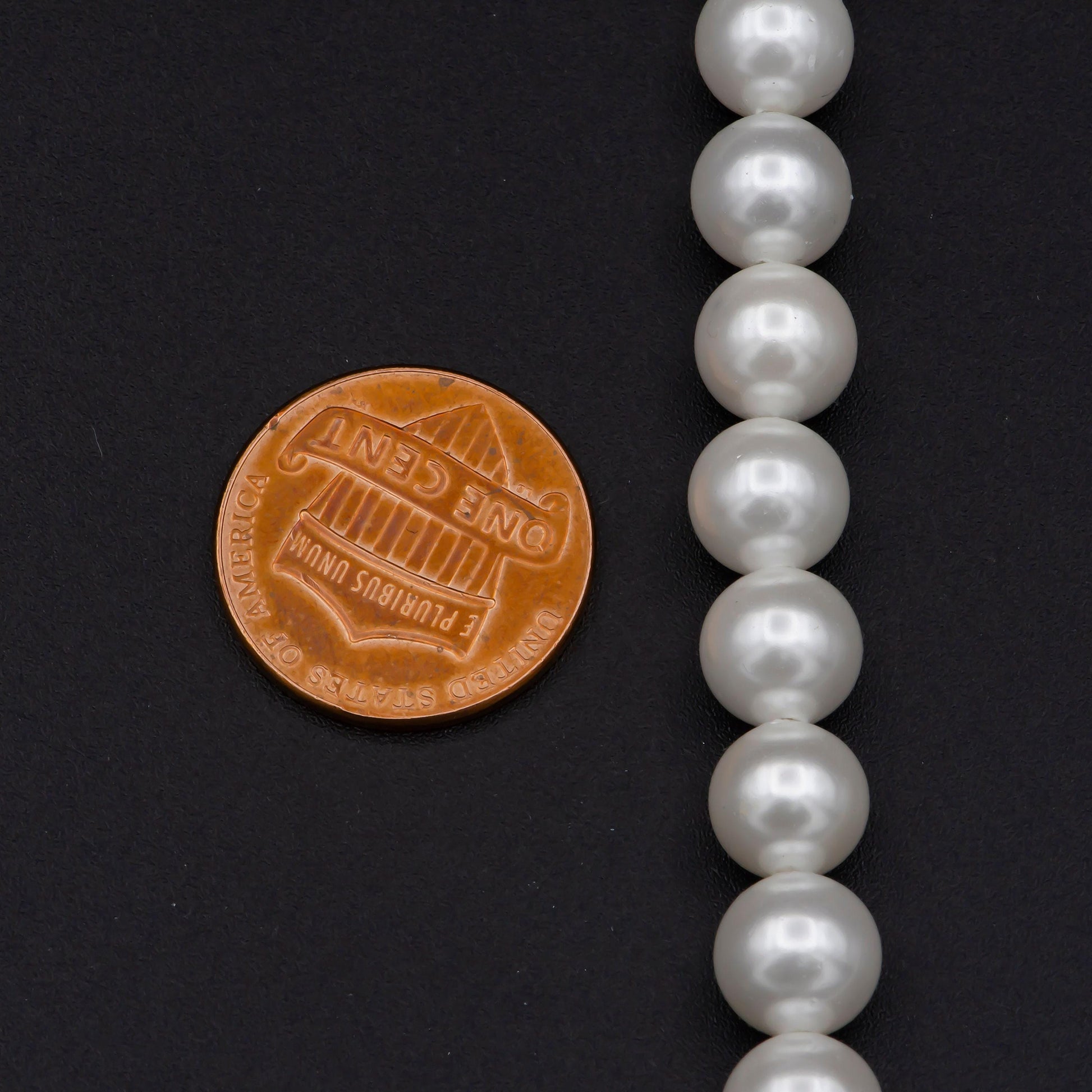 Wholesale 7.9-8.2mm white semi round mother of pearls, high luster smooth and round white mother of pearl beads | wa-575
