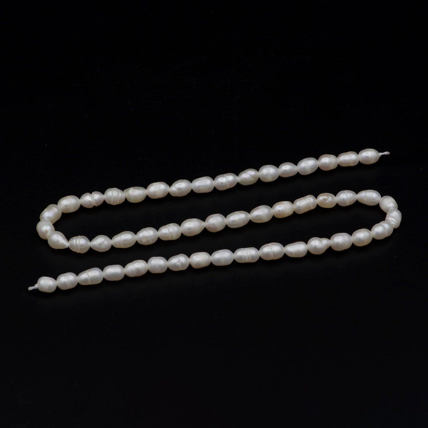 Aaa+ 4.9-5.4mm dainty white rice pearls, full strand, oval loose pearl beads, diy pearl, genuine pearl beads wa-574