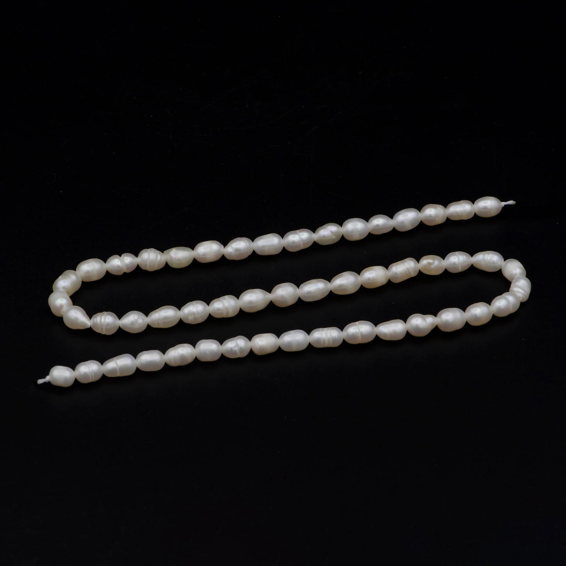 Aaa+ 4.9-5.4mm dainty white rice pearls, full strand, oval loose pearl beads, diy pearl, genuine pearl beads wa-574