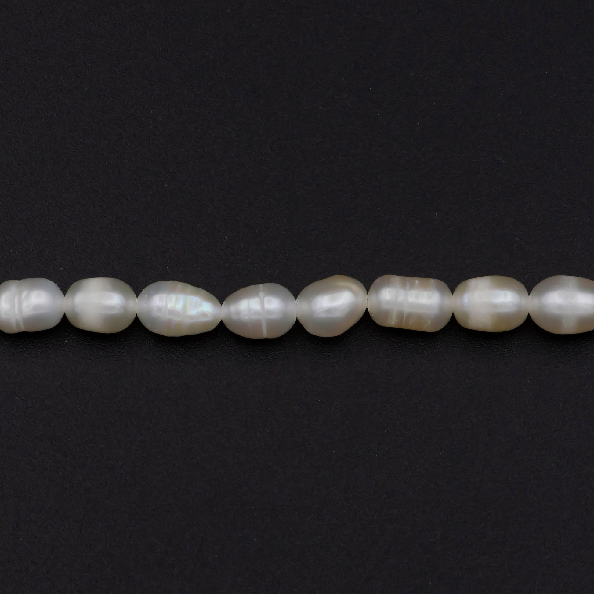 Aaa+ 4.9-5.4mm dainty white rice pearls, full strand, oval loose pearl beads, diy pearl, genuine pearl beads wa-574