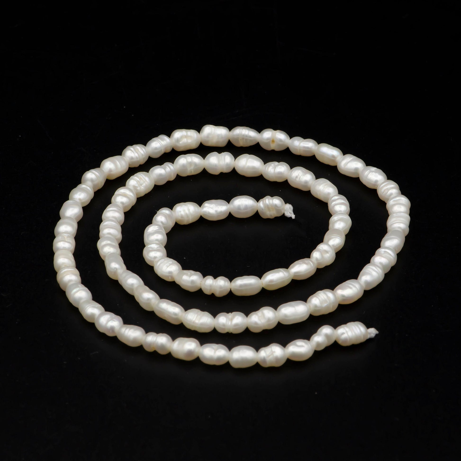 Genuine seeds rice pearl freshwater pearl loose pearls rice pearl by strand white 3 - 3.5mm full strand wholesale - wa-569
