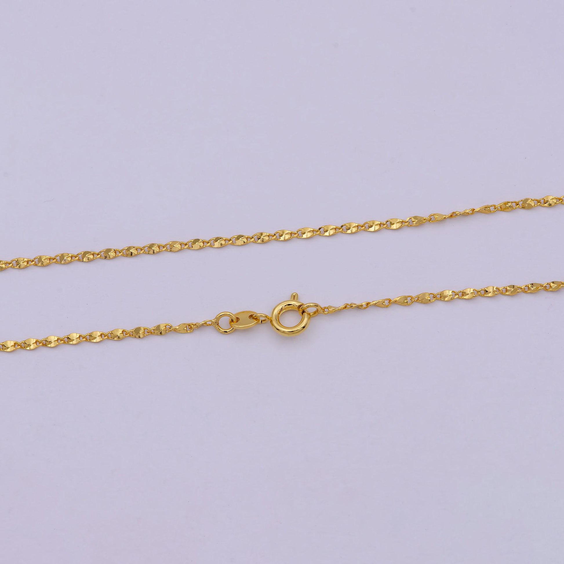 Fancy link chain necklace 18 inch long 1.5 mm thick ready to wear 24k gold filled chain | wa-537