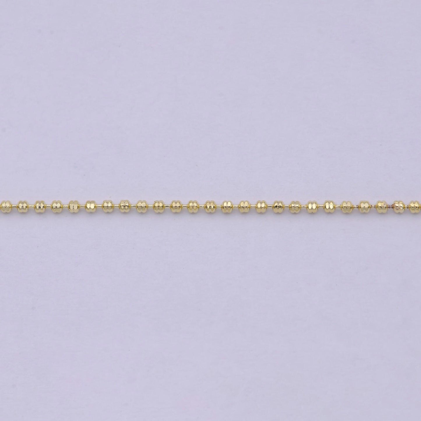 18 inches beaded chain necklace 14k gold plated finished chain necklace, dainty 1.1mm bead necklace w/ spring ring | wa-533