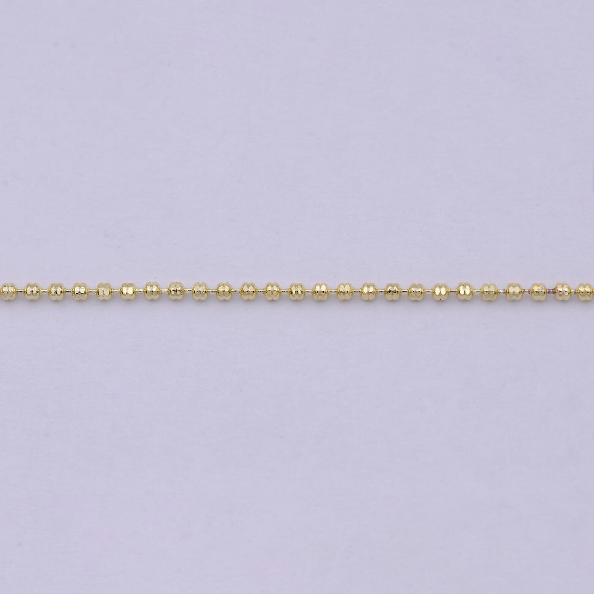 18 inches beaded chain necklace 14k gold plated finished chain necklace, dainty 1.1mm bead necklace w/ spring ring | wa-533
