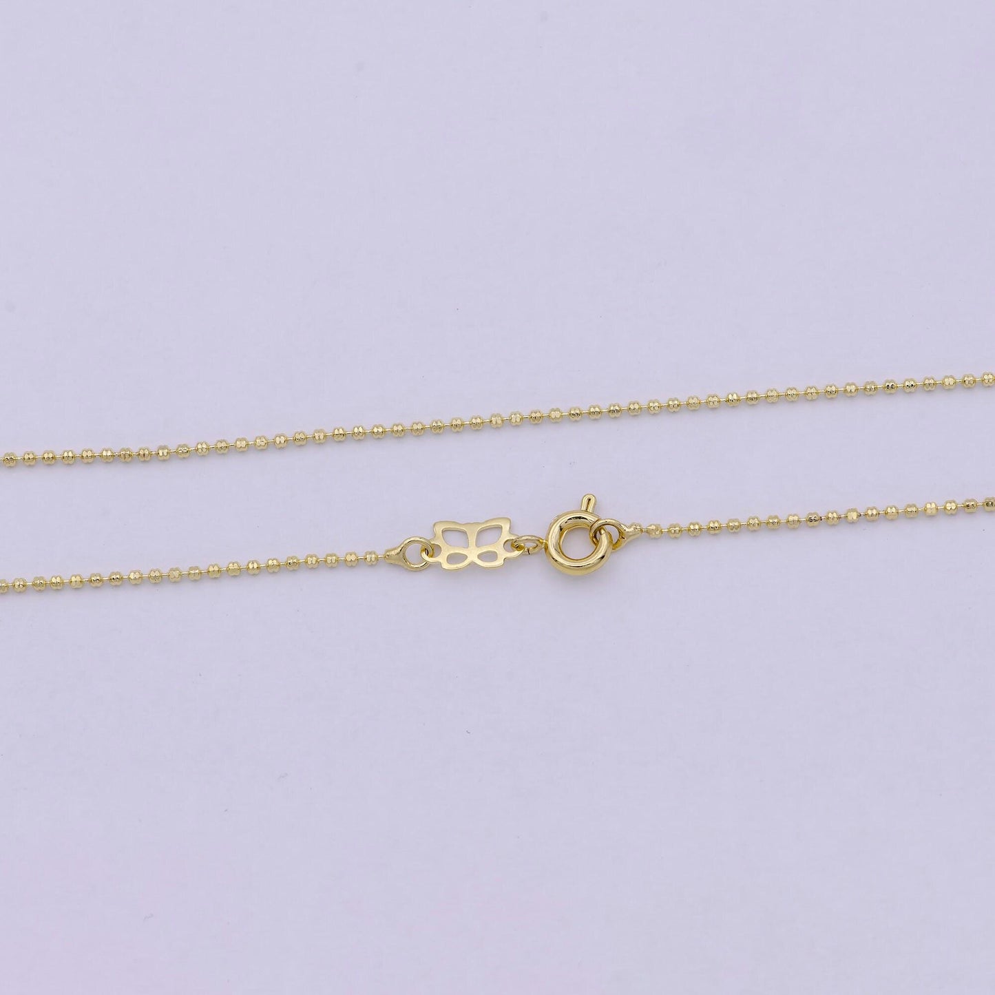 18 inches beaded chain necklace 14k gold plated finished chain necklace, dainty 1.1mm bead necklace w/ spring ring | wa-533