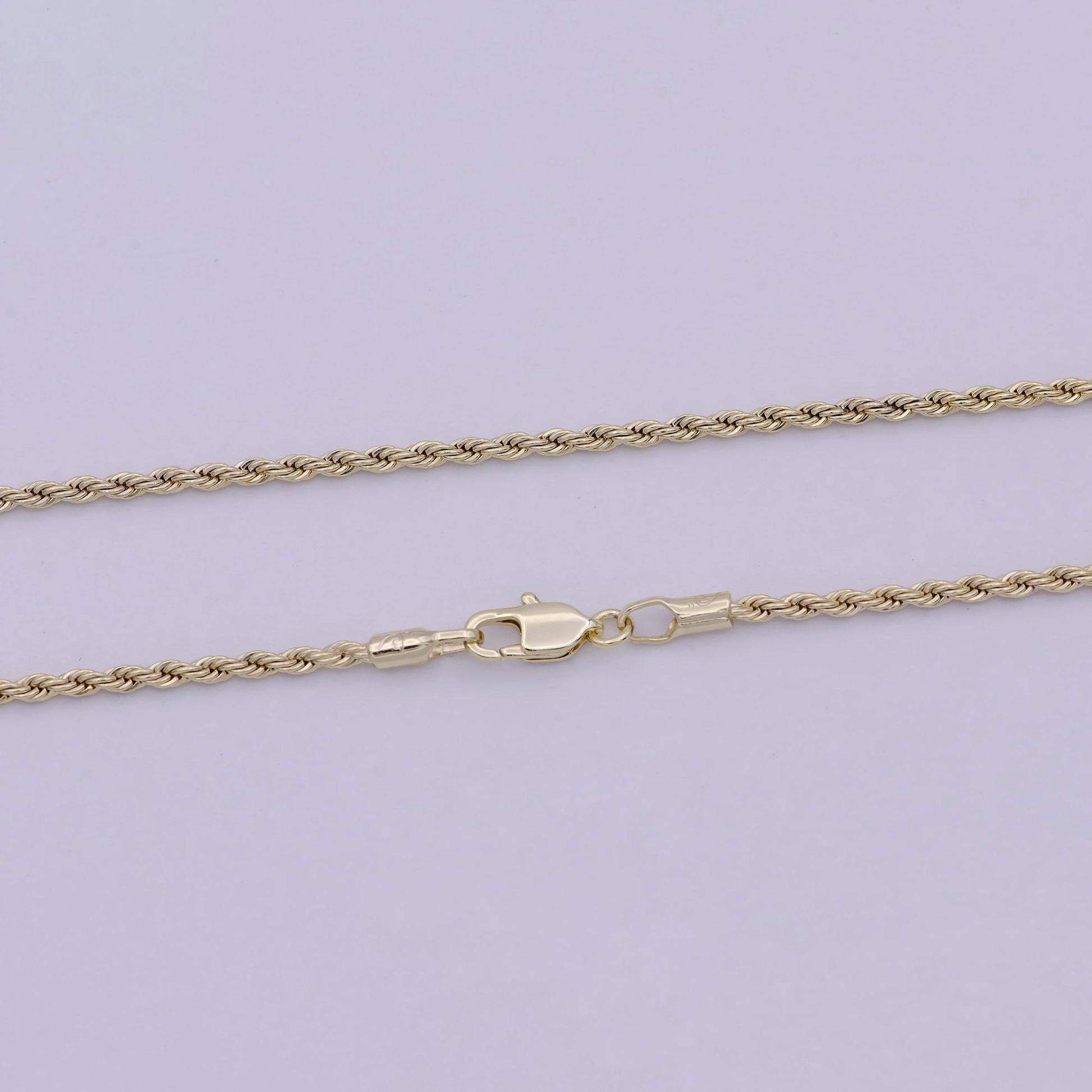 Twisted rope chain necklace - 14k gold filled necklace chain - 20 inches rope necklace w/ lobster clasps wa-526