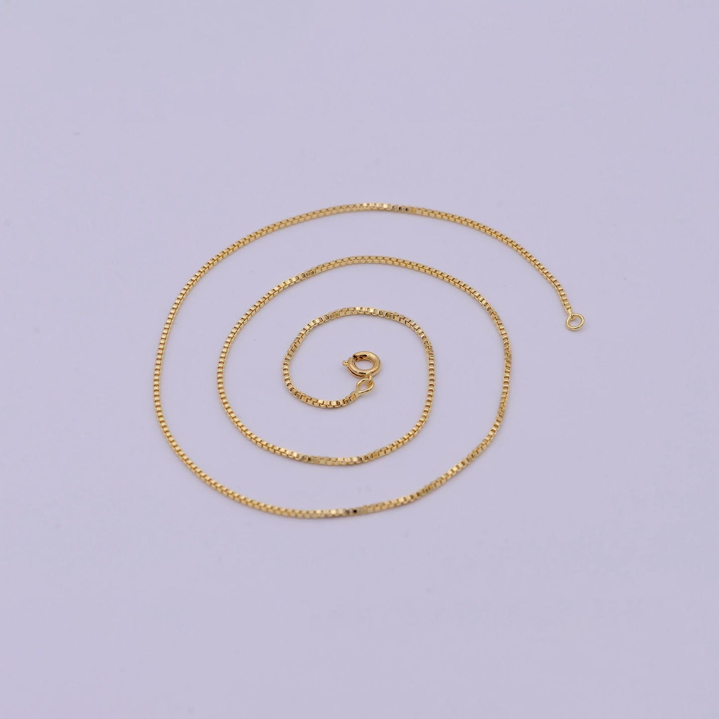 Dainty gold box chain necklace 1.2mm, classic box chain layered necklace, everyday necklace, simple chain, minimalist - wa-524