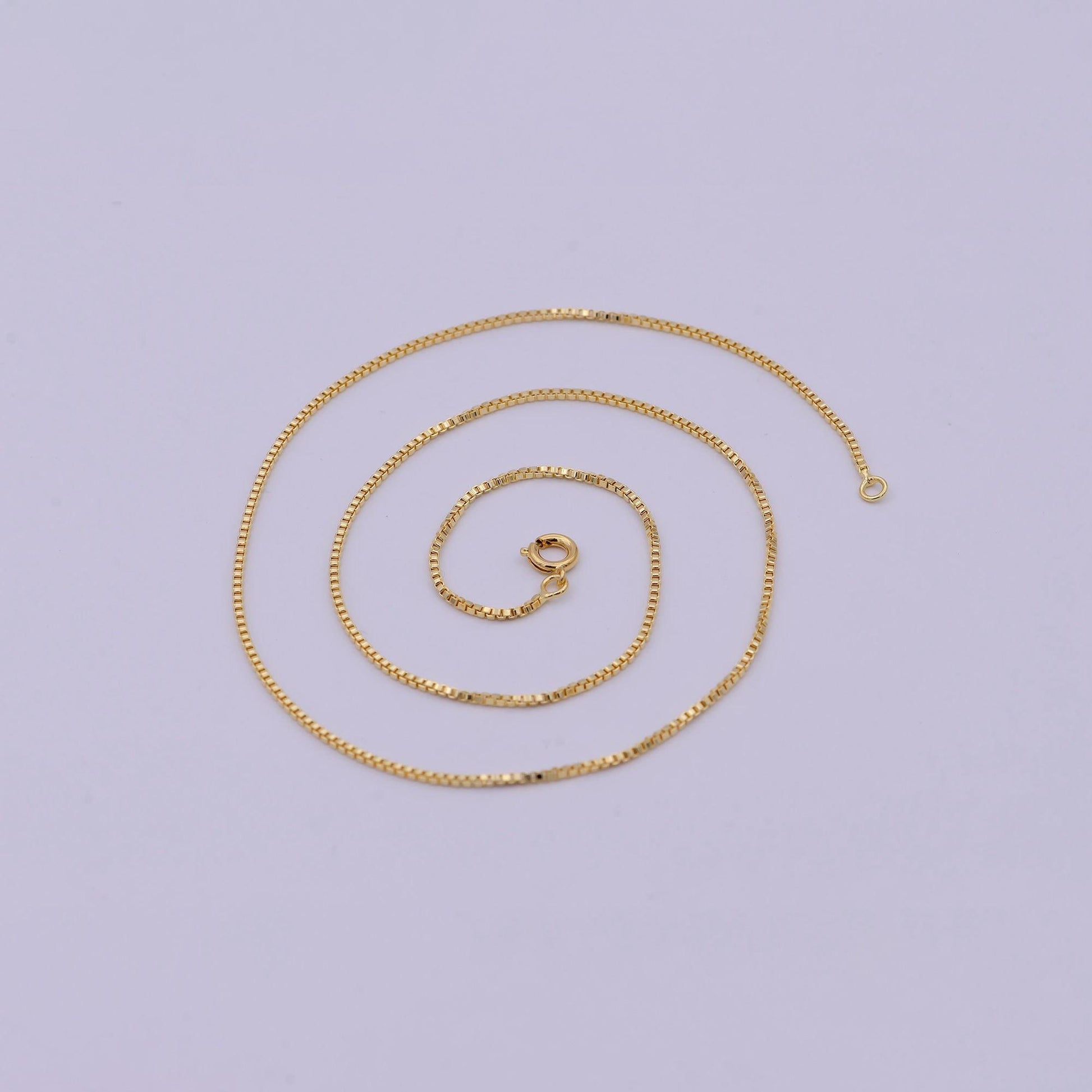 Dainty gold box chain necklace 1.2mm, classic box chain layered necklace, everyday necklace, simple chain, minimalist - wa-524