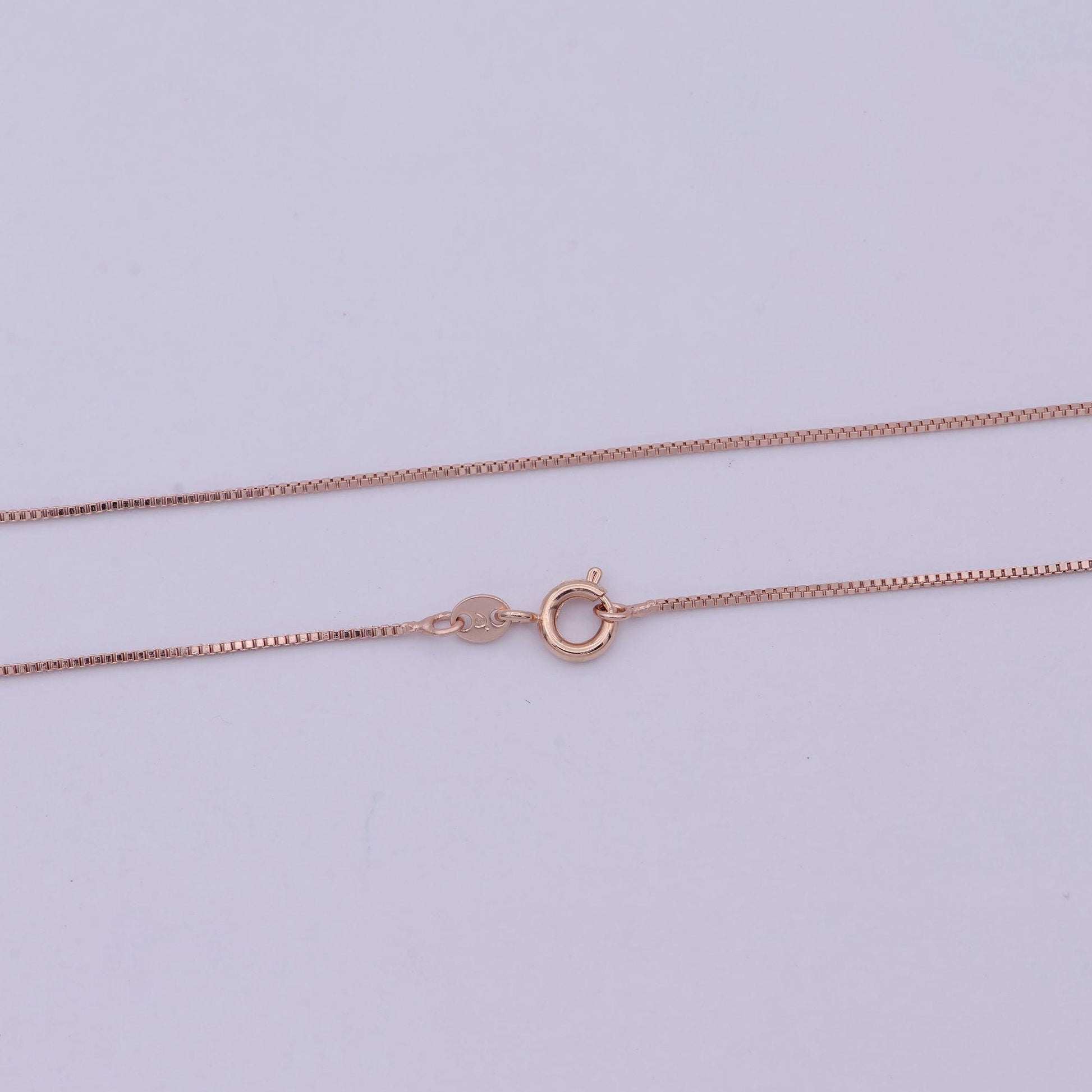 18 inch rose gold box chain necklace 0.7 mm, delicate dainty layered necklace, everyday necklace, simple chain, minimalist - wa-522