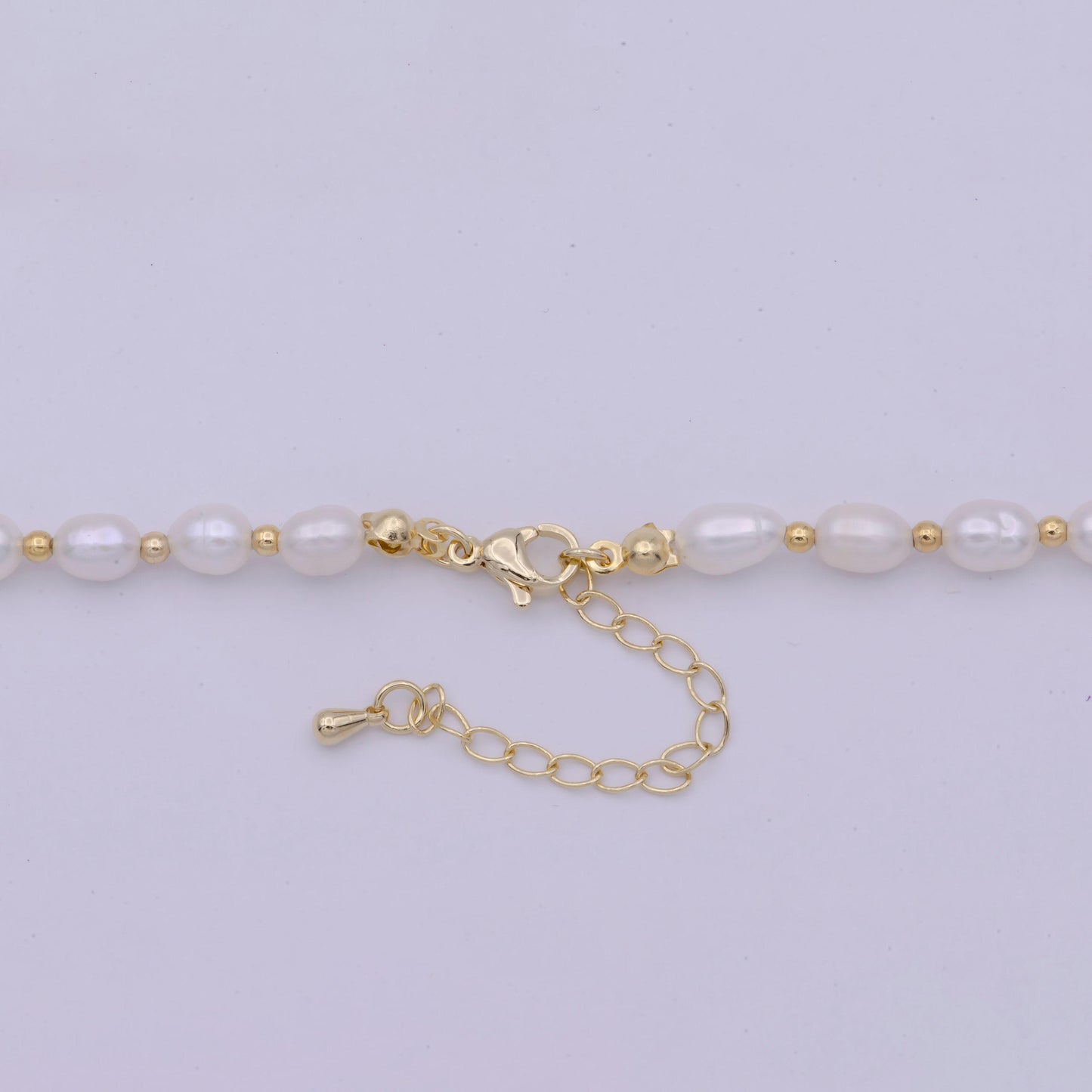 White freshwater pearl necklace, gold filled beads necklace, dainty pearl necklace, necklaces for women, 5 mm pearl necklace16.5",wa-509
