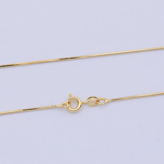24k gold filled thin mini round snake herringbone chain necklaces 0.9mm chain waterproof gold jewelry minimalist layered necklace wa505