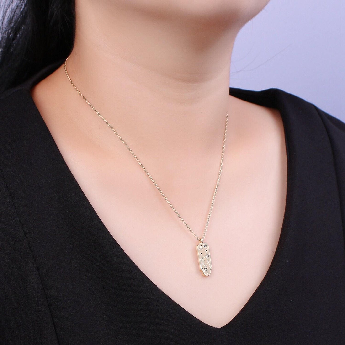 Gold zodiac constellation charms 18" necklace,zodiac symbol, horoscope charm,gold astrological sign minimalist jewelry, zodiac-038, wa491