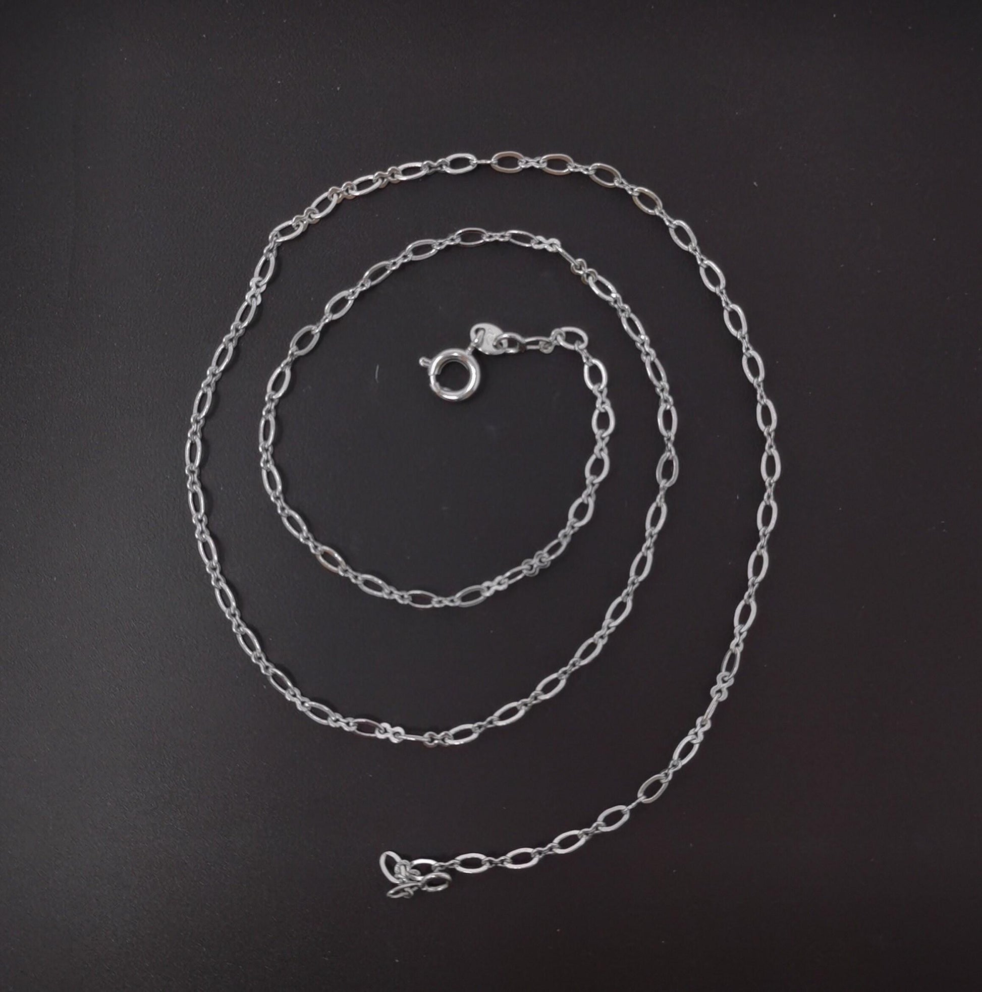 1pc 16" white gold figure 8 rolo chain,2.5 mm figure 8 chain with spring clasp, fancy chain necklace, great quality, jewelry supplies,wa 488