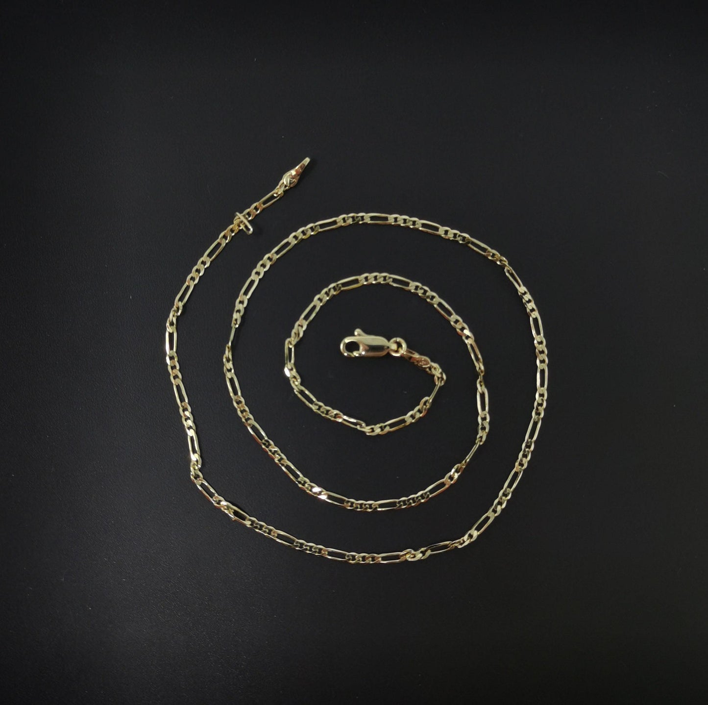 1pc 23.5'' ready to use gold dainty figaro necklace chain, thin layering figaro chain necklace, perfect for pendant charm necklace,wa-485