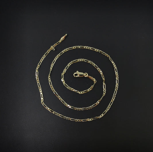 1pc 23.5'' ready to use gold dainty figaro necklace chain, thin layering figaro chain necklace, perfect for pendant charm necklace,wa-485