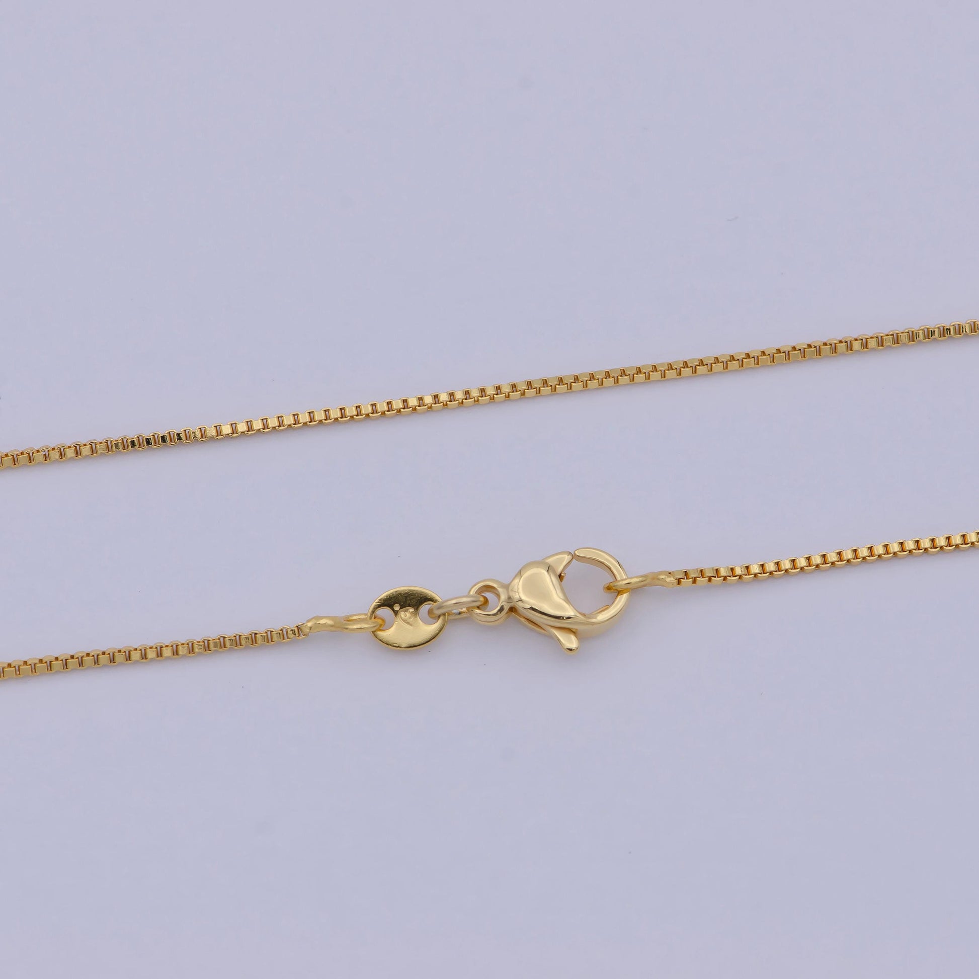 1pc 23.5'' ready to wear gold square box chain necklace, layering dainty box chain for jewelry making with pendant charm ,wa- 470