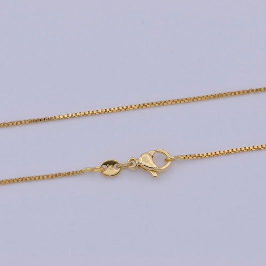 1pc 23.5'' ready to wear gold square box chain necklace, layering dainty box chain for jewelry making with pendant charm ,wa- 470
