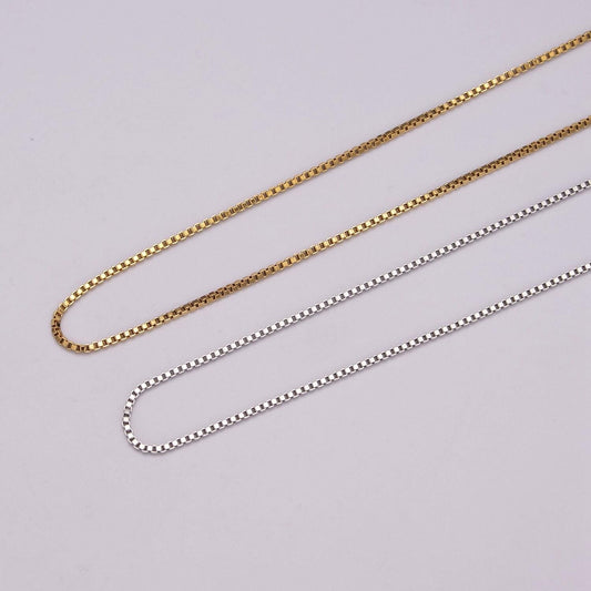 1pc 15.7"+2" ext. ready to use gold box necklace chain, layering box chain bold necklace, for pendant charm necklace making,wa-440/441