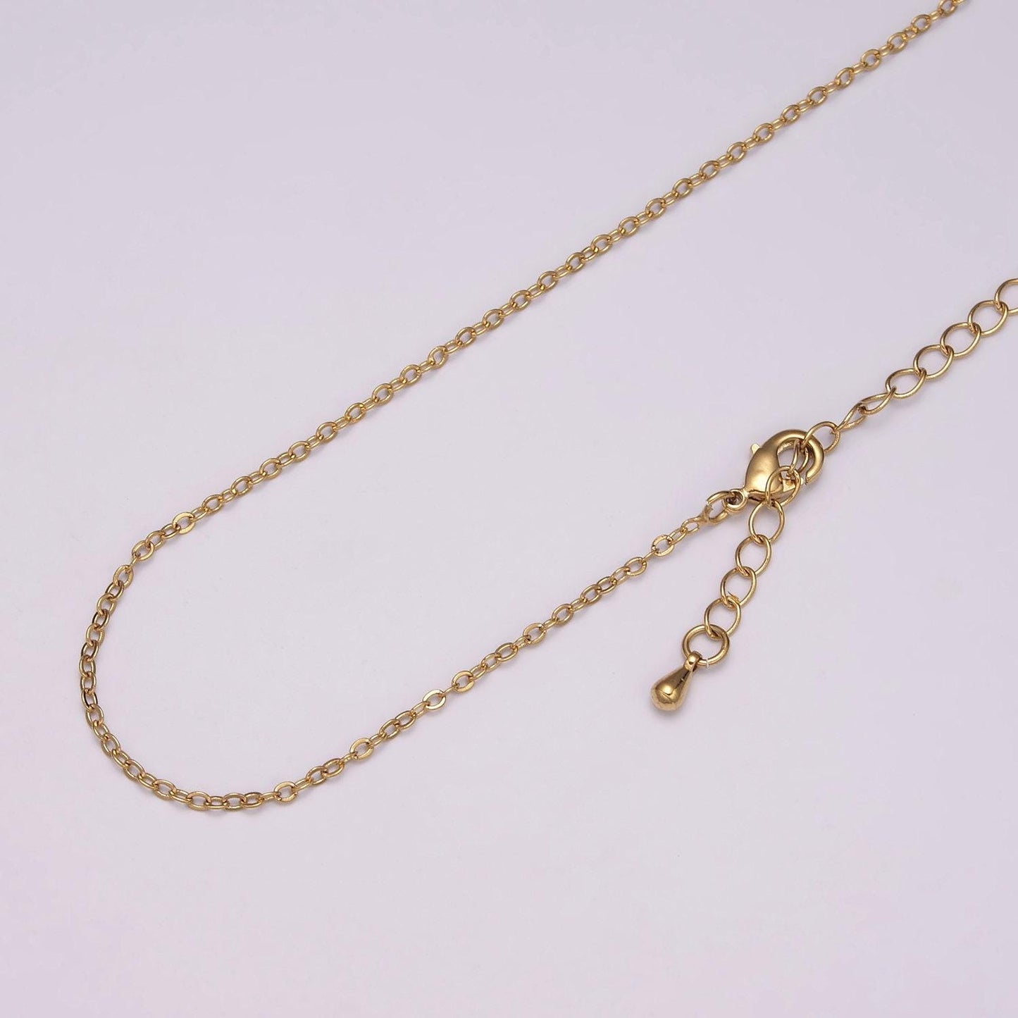 1pc ready to use gold rolo necklace chain,layering box rolo chain dainty necklace, for pendant charm necklace making | wa-438, wa-439