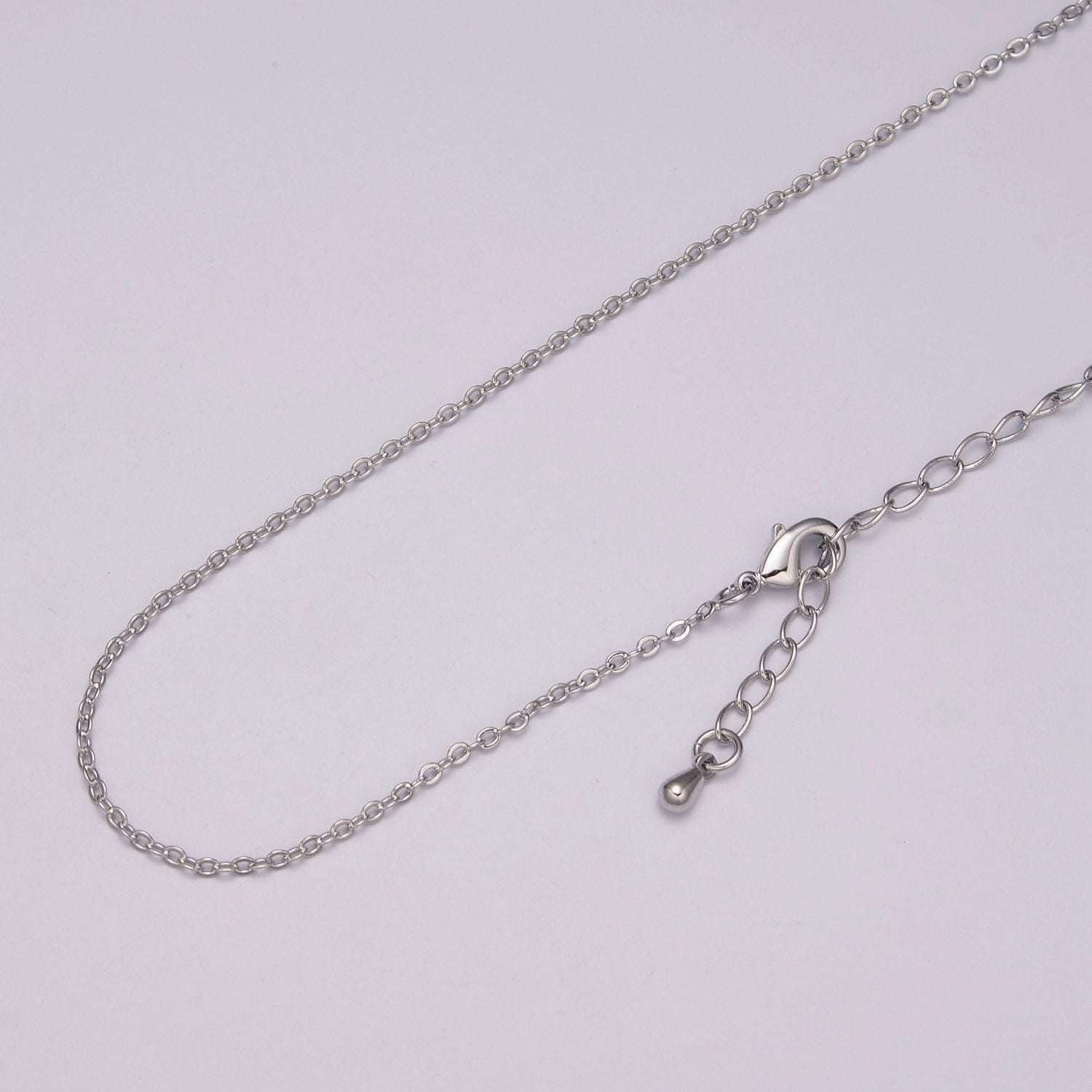 1pc ready to use gold rolo necklace chain,layering box rolo chain dainty necklace, for pendant charm necklace making | wa-438, wa-439
