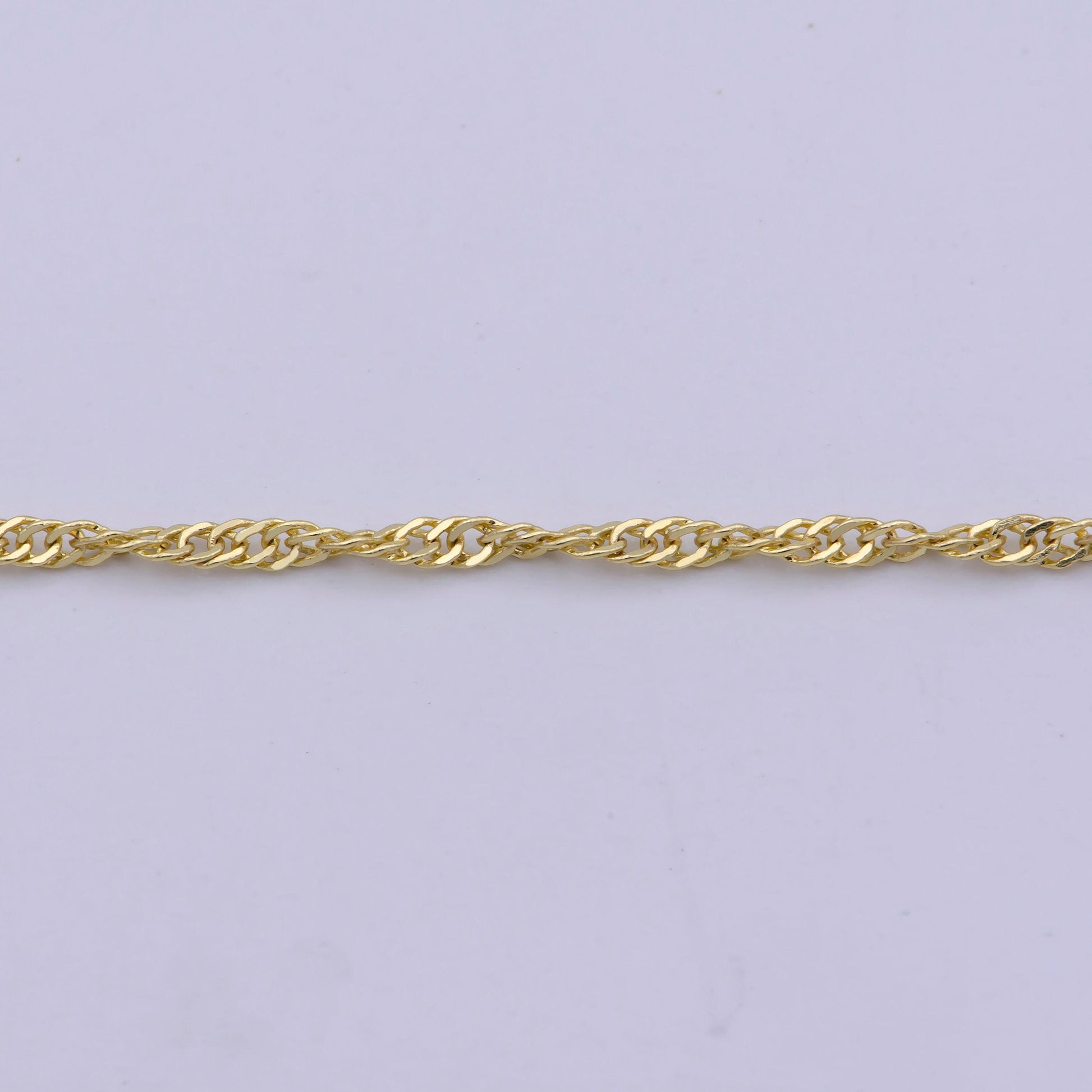 1pc 17.7'' ready to use gold twisted necklace chain, layering singapore chain dainty necklace, for pendant charm necklace making, wa-420