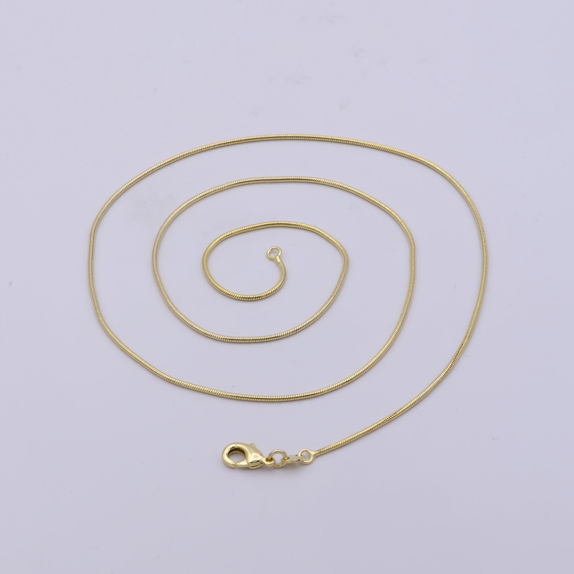 1pc 19.9' ready to use gold cocoon necklace chain, layer snake chain dainty necklace, for pendant charm necklace making,wa-413