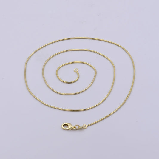 1pc 19.9' ready to use gold cocoon necklace chain, layer snake chain dainty necklace, for pendant charm necklace making,wa-413