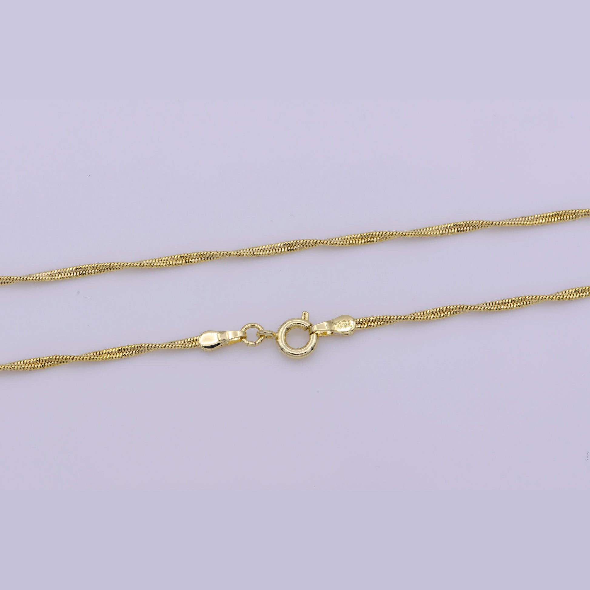 1pc 17.6" 1.4 mm singapore gold herringbone necklace chain, twisted layering chain dainty necklace,for pendant charm necklace making, wa-398