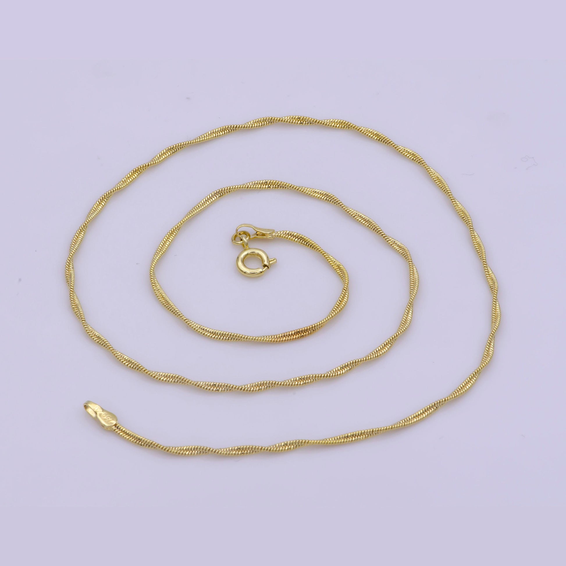 1pc 18" 1.7 mm singapore gold herringbone necklace chain, twisted layering chain dainty necklace,for pendant charm necklace making, wa-397