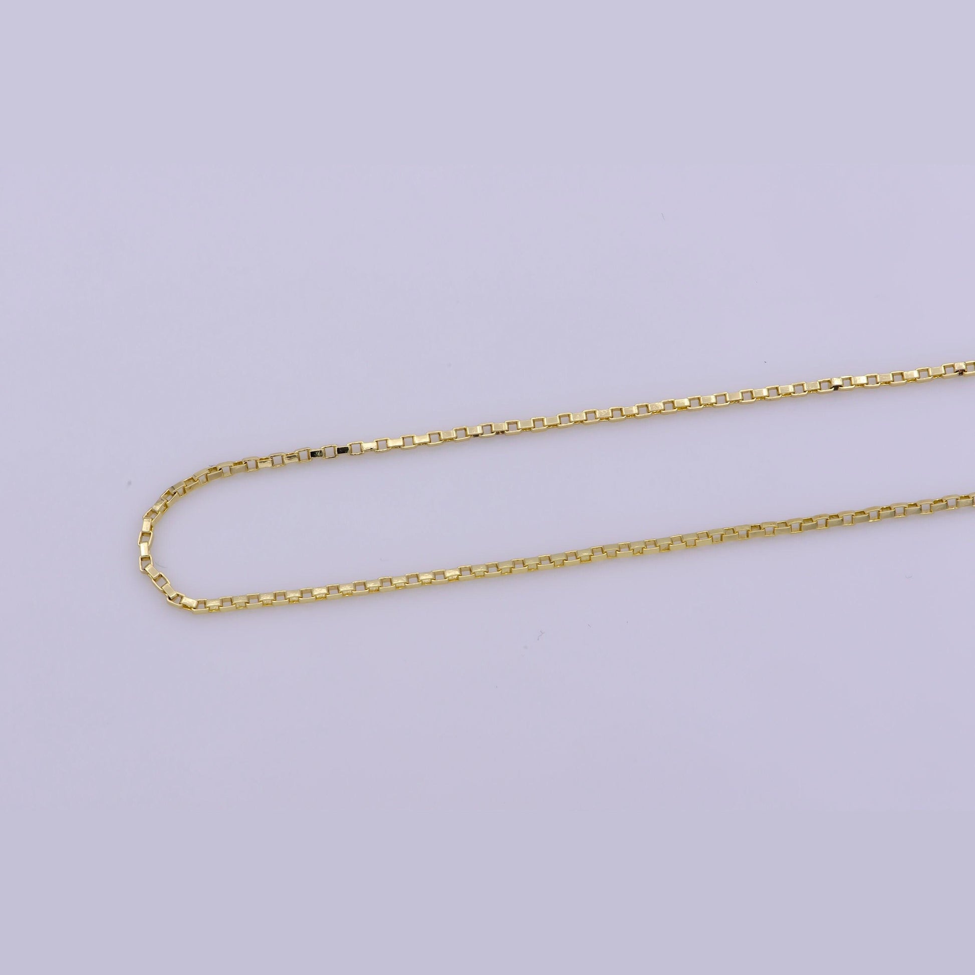 1pc 17.5'' ready to wear gold square box chain necklace, layering dainty box chain jewelry making with pendant charm supplies,wa-393