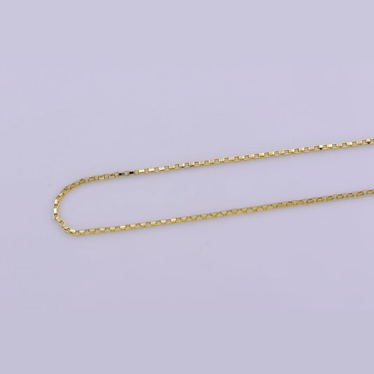 1pc 17.5'' ready to wear gold square box chain necklace, layering dainty box chain jewelry making with pendant charm supplies,wa-393