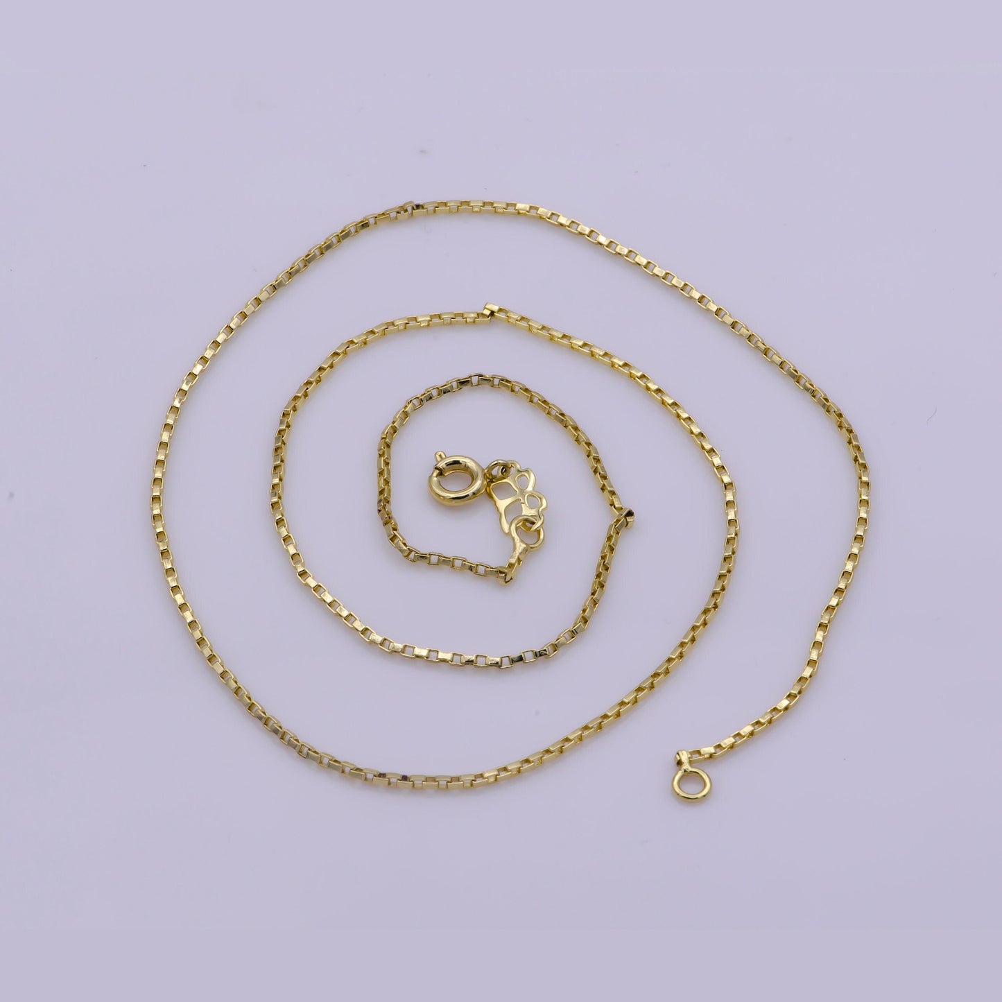 1pc 17.5'' ready to wear gold square box chain necklace, layering dainty box chain jewelry making with pendant charm supplies,wa-393