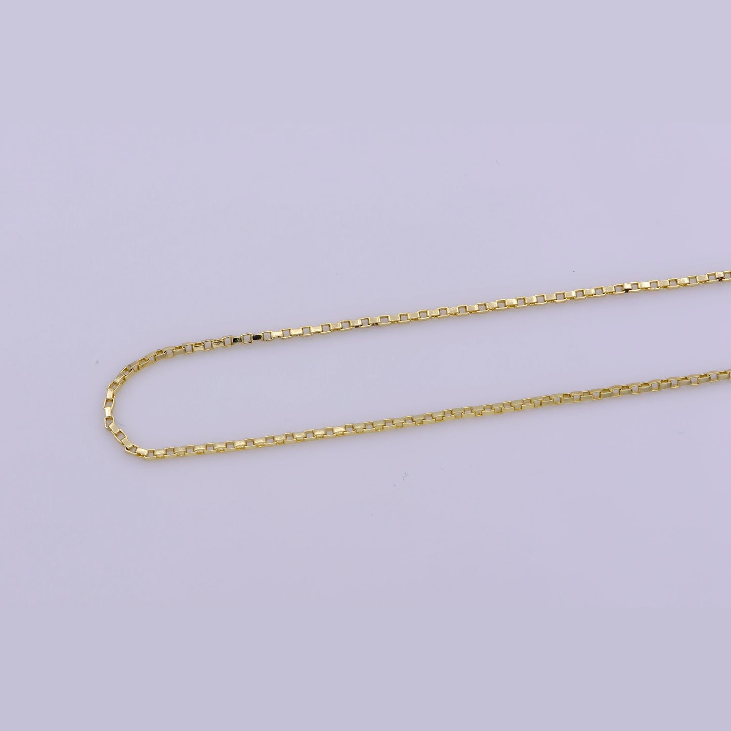 1pc 17.7'' ready to wear gold square box chain necklace, layering dainty box chain jewelry making with pendant charm supplies,wa-389