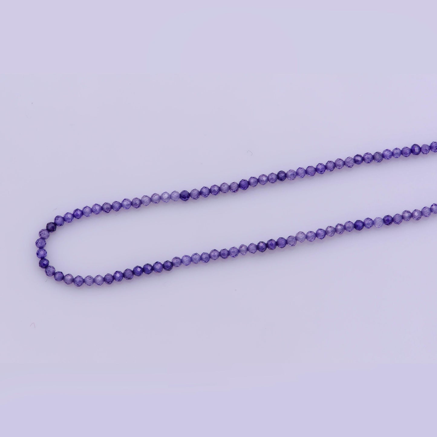 Dainty 16"+1" ext. dream amethyst stone tiny bead necklace,faceted purple beads necklace for women semi precious beaded gemstone,wa-323
