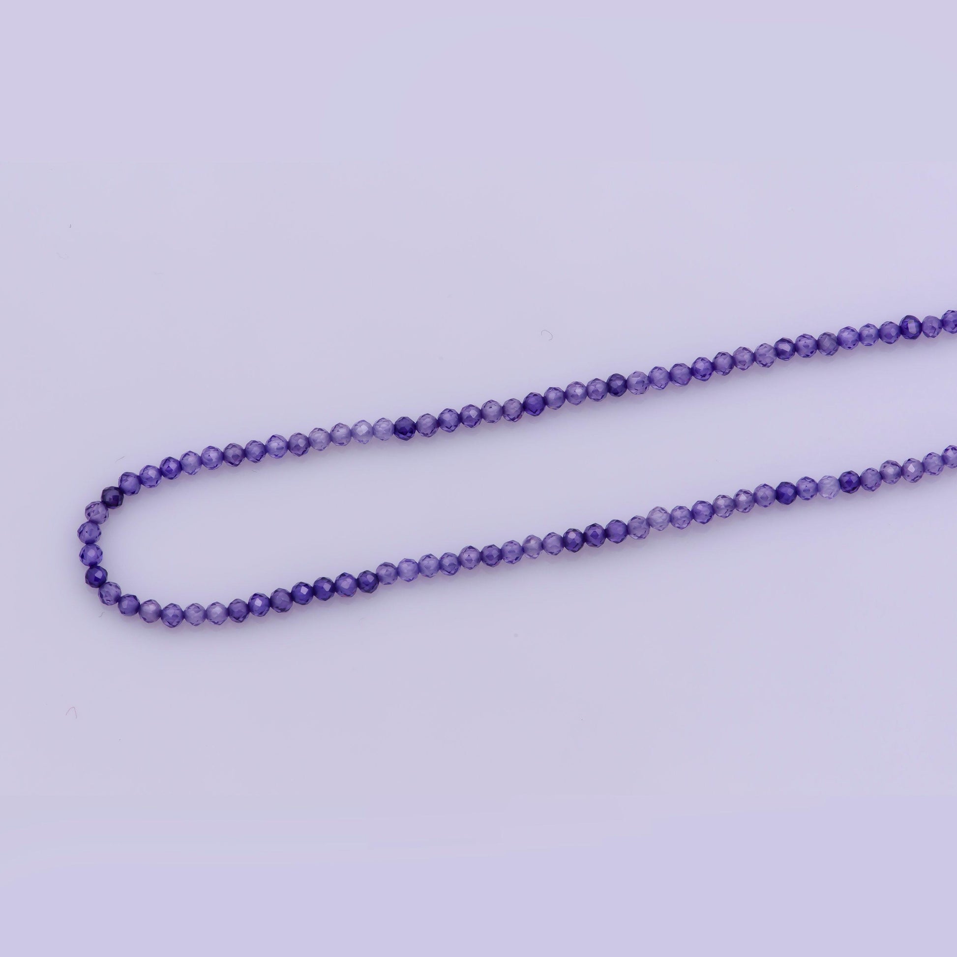 Dainty 16"+1" ext. dream amethyst stone tiny bead necklace,faceted purple beads necklace for women semi precious beaded gemstone,wa-323
