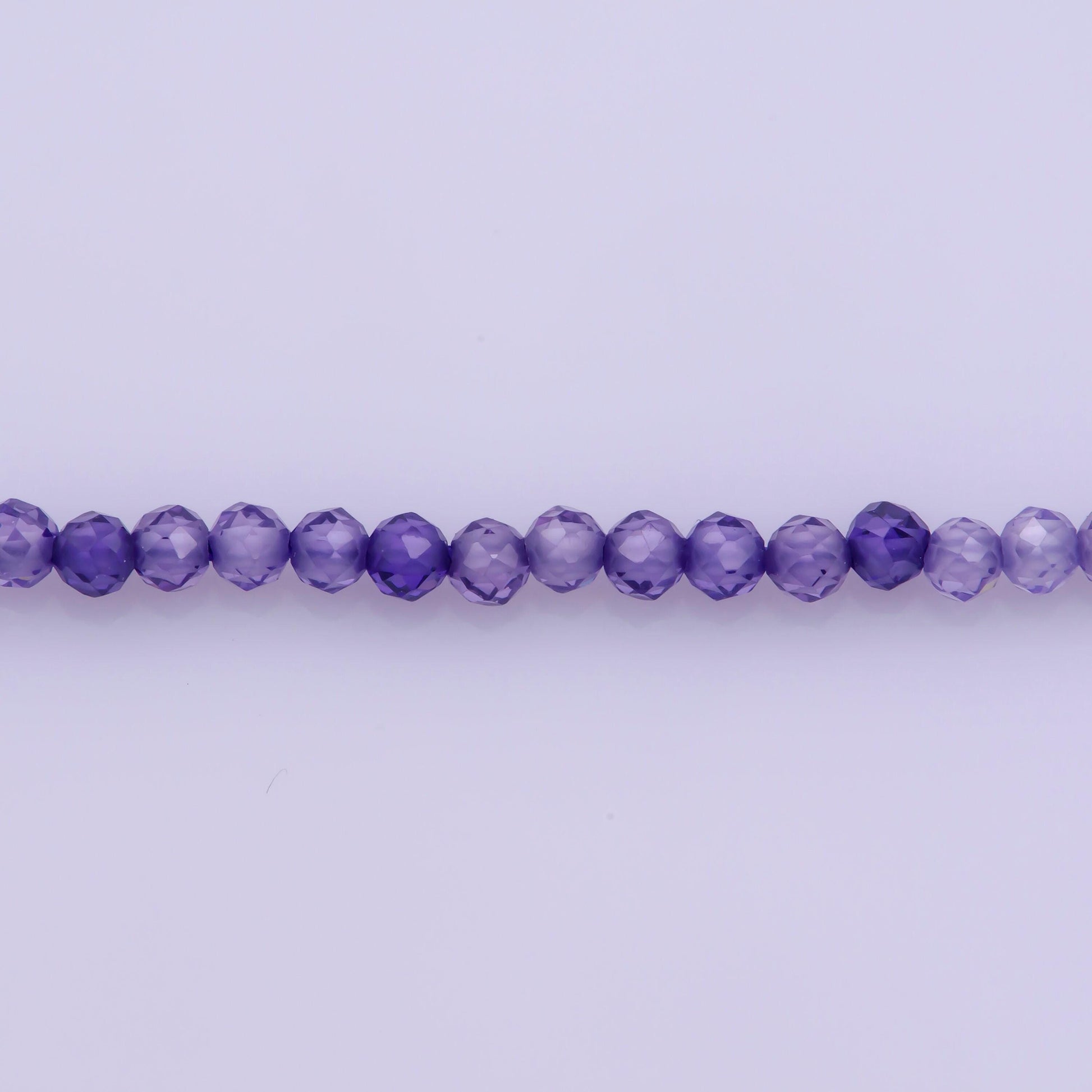 Dainty 16"+1" ext. dream amethyst stone tiny bead necklace,faceted purple beads necklace for women semi precious beaded gemstone,wa-323