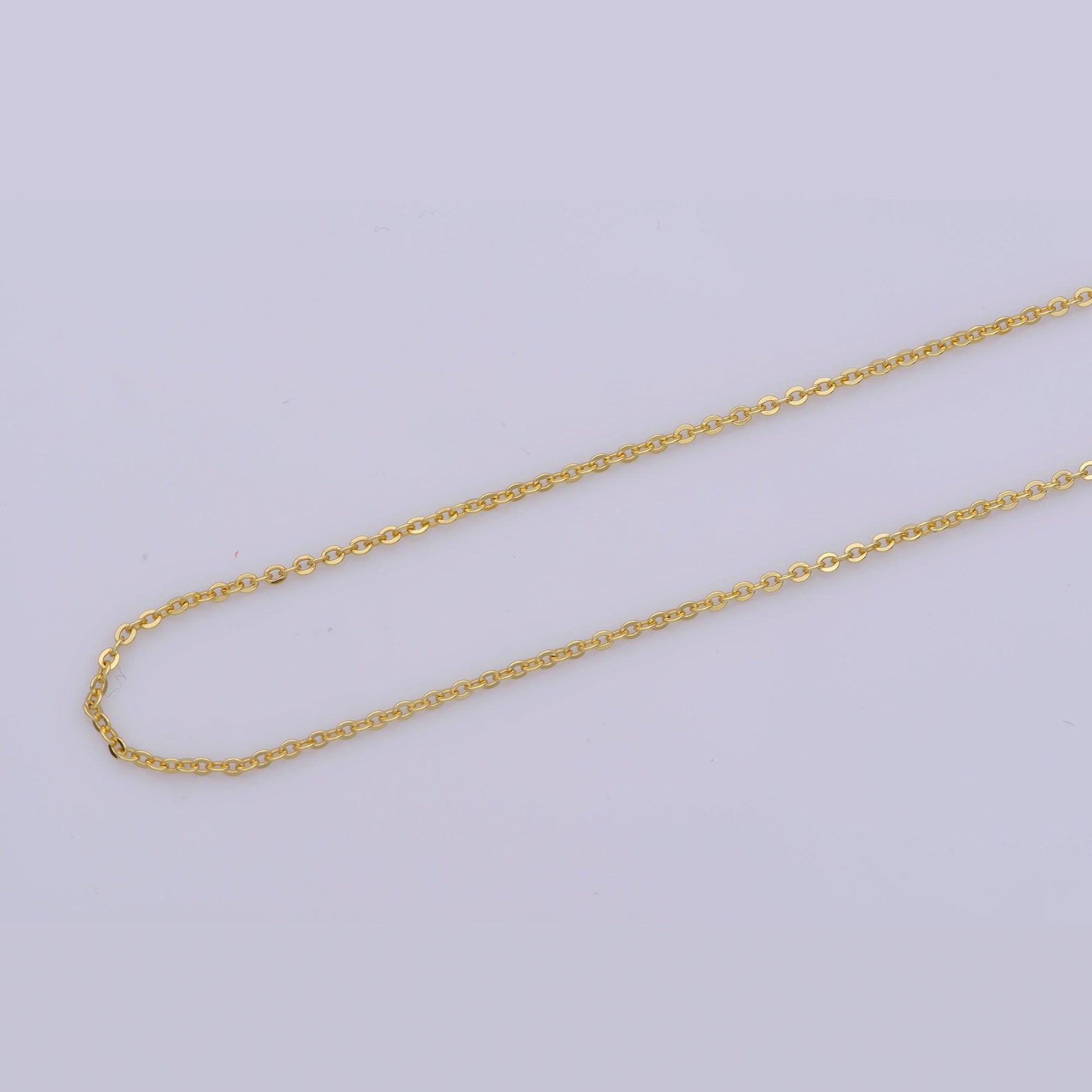 1pc 17.7'' ready to use gold rolo necklace chain, layering box rolo chain dainty necklace, for pendant charm necklace making, wa-282