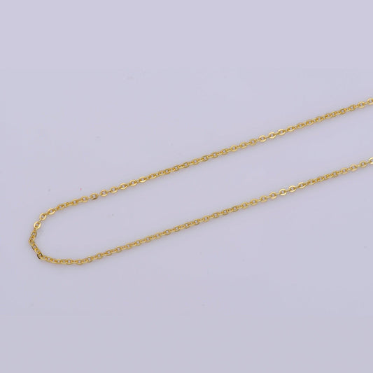 1pc 17.7'' ready to use gold rolo necklace chain, layering box rolo chain dainty necklace, for pendant charm necklace making, wa-282
