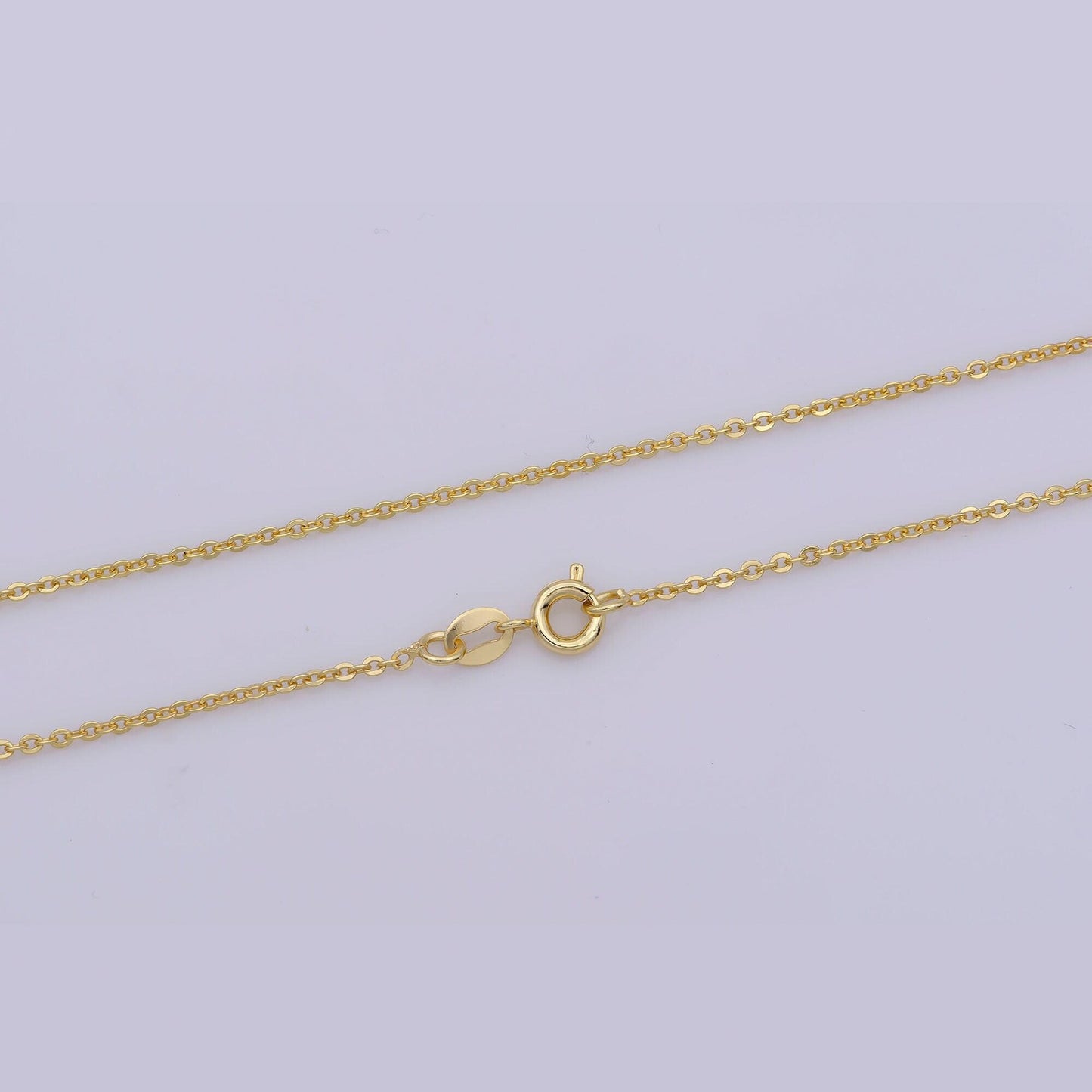 1pc 15.7'' ready to use gold rolo necklace chain, layering box rolo chain dainty necklace, for pendant charm necklace making, wa-277