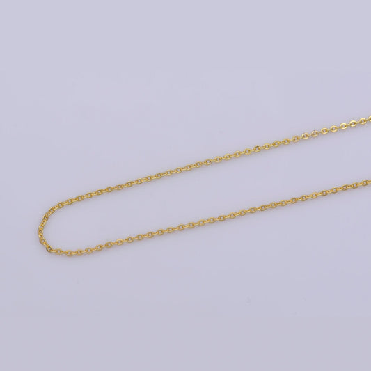1pc 19.6' ready to use gold rolo necklace chain, layering rolo chain dainty necklace, for pendant charm necklace making, wa -272