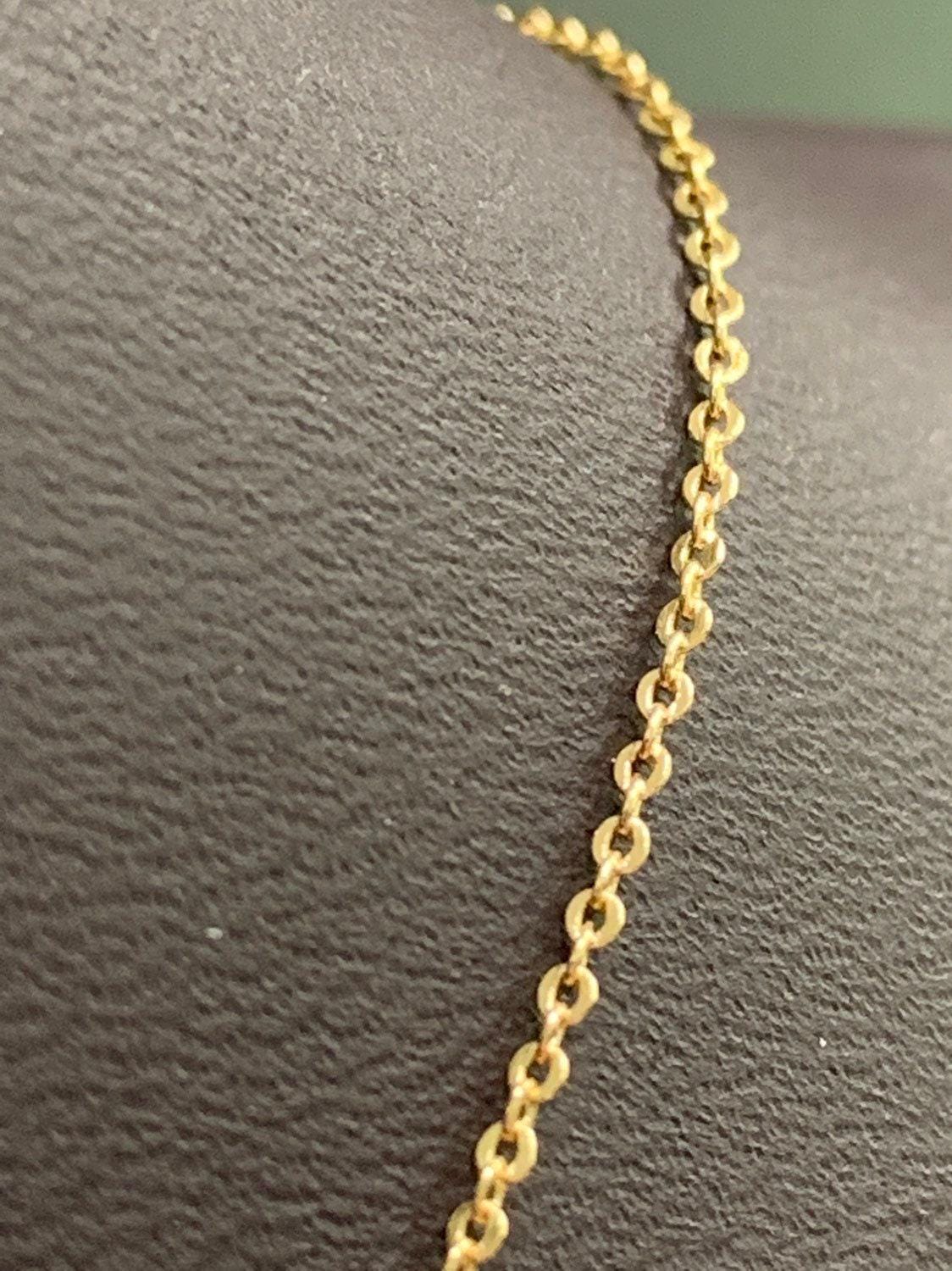 1pc 19.6' ready to use gold rolo necklace chain, layering rolo chain dainty necklace, for pendant charm necklace making, wa -272